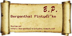 Bergenthal Pintyőke névjegykártya
